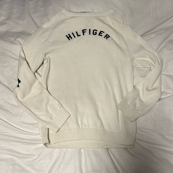 WHITE KNIT TOMMY HILFIGER VINTAGE CREWNECK XL UNISEX - Picture 3 of 10
